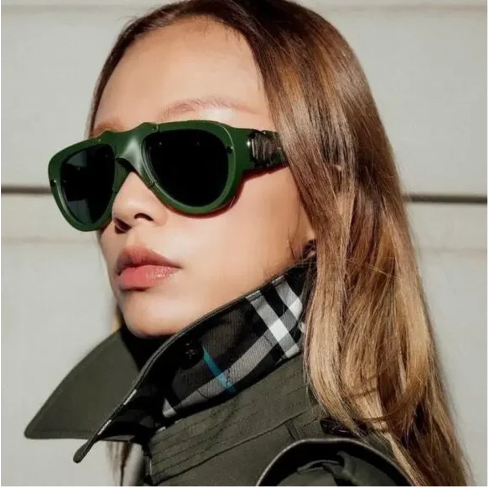 Burberry B 4433U 4138/71  Rubber Green With  Gold 57 mm Sunglasses 4433 Frames
